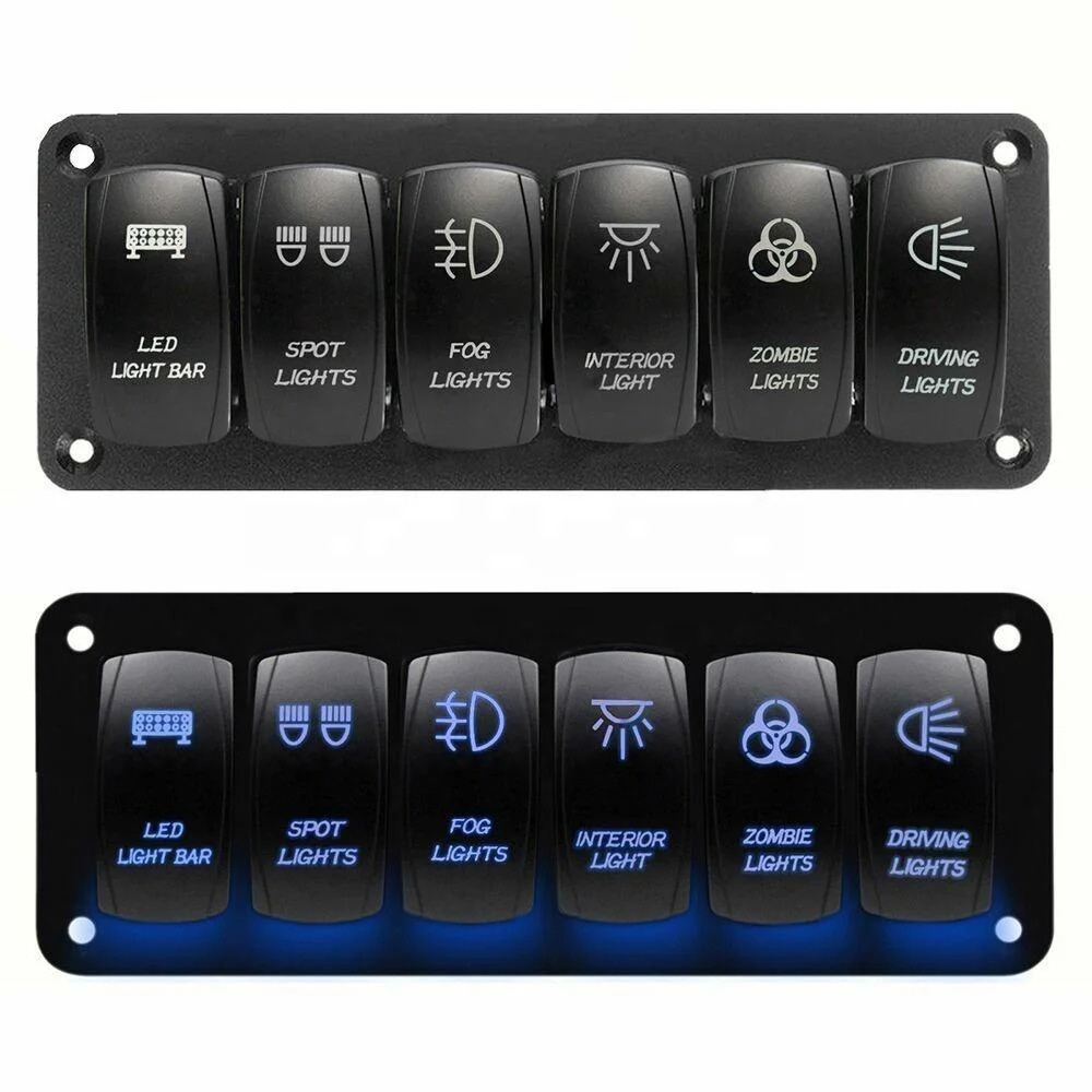 Custom Symbols Waterproof Marine Automotive 12V Rocker Switches 20A 5pins Laser on/off LED