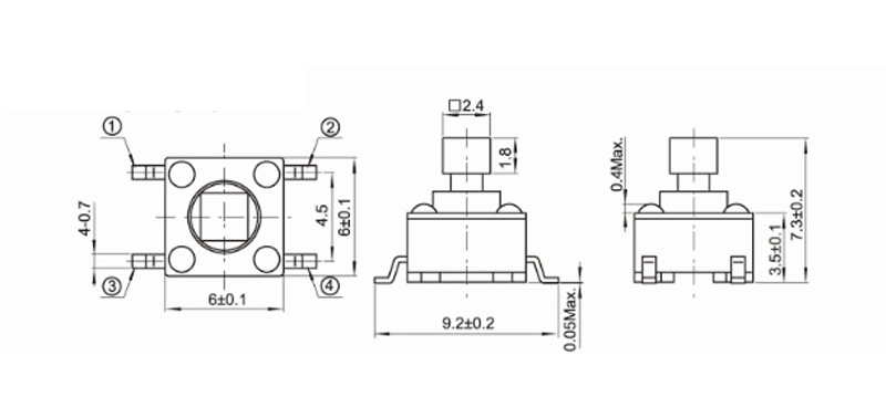 SMD Tact Switch Micro Switch for Radio Equipment