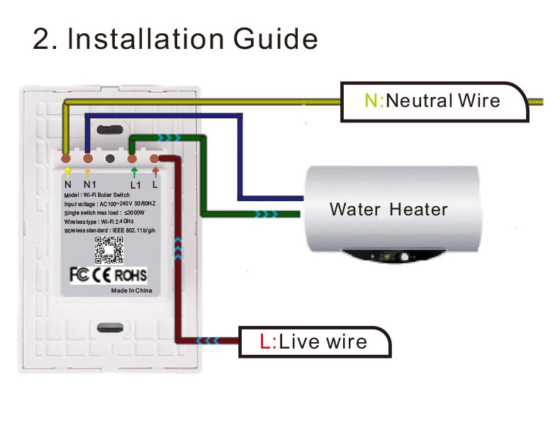 Smart Home WiFi Voice Control Water Heater Electrical Tact Switch