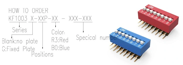 Right Angle Type DIP Switch Slide Plastic 1-12 Position DIP Tact Switch DIP Code Switch Dialing Switch