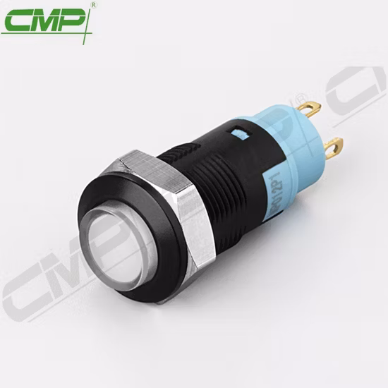 파란색 버튼이 있는 방진 플라스틱으로 제작된 CMP 12mm 마이크로 푸시 버튼 스위치
