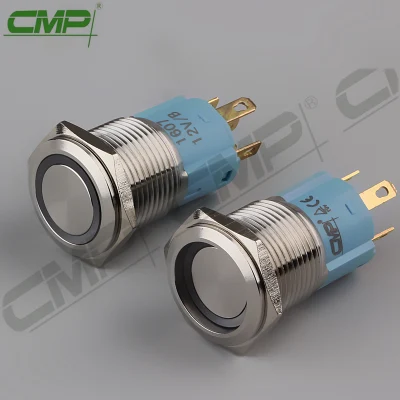 CMP 16mm 금속 LED 조명 푸시 버튼 켜기/끄기 스위치